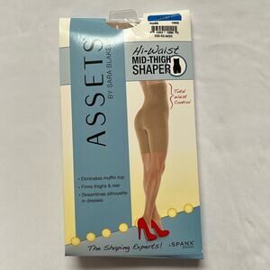 Assets Hi-Waist Mid-Thigh Shaper Nude Size 4 Spanx Brand Firms Controls